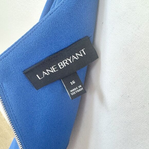 $99 Lane Bryant Strappy Cold Shoulder Fit & Flare Dress Royal Blue Plus Size 16 - Picture 14 of 16